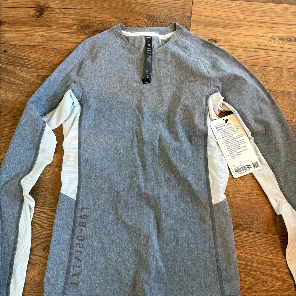 lululemon athletica Gray and White Long Sleeve Top